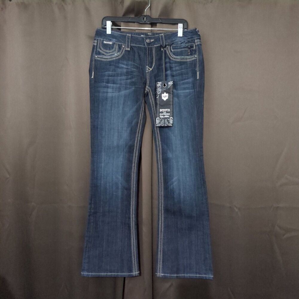 BEBOCK FOR EXPRESS  Women's Barely Boot Jeans 8S NWT Y2K Festival Cowgirl